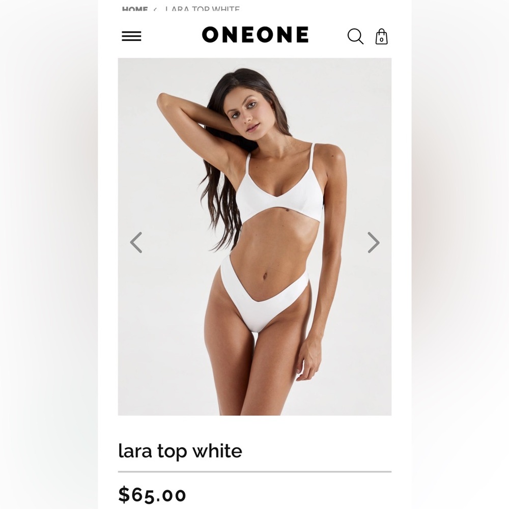 One One Swim white bachelorette bikini size small
